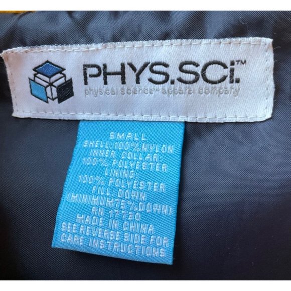 PHYS.SCi Men’s Sz.Small Puffer Vest  Down Fill blue & yellow Retro Y2K - Picture 3 of 8